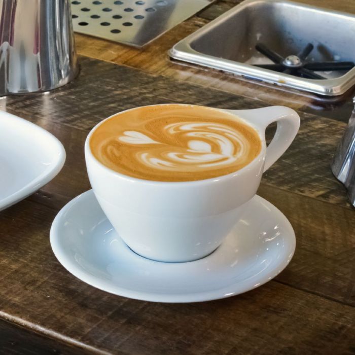 Lino Small Latte Cup & Saucer - White (8oz/237ml)