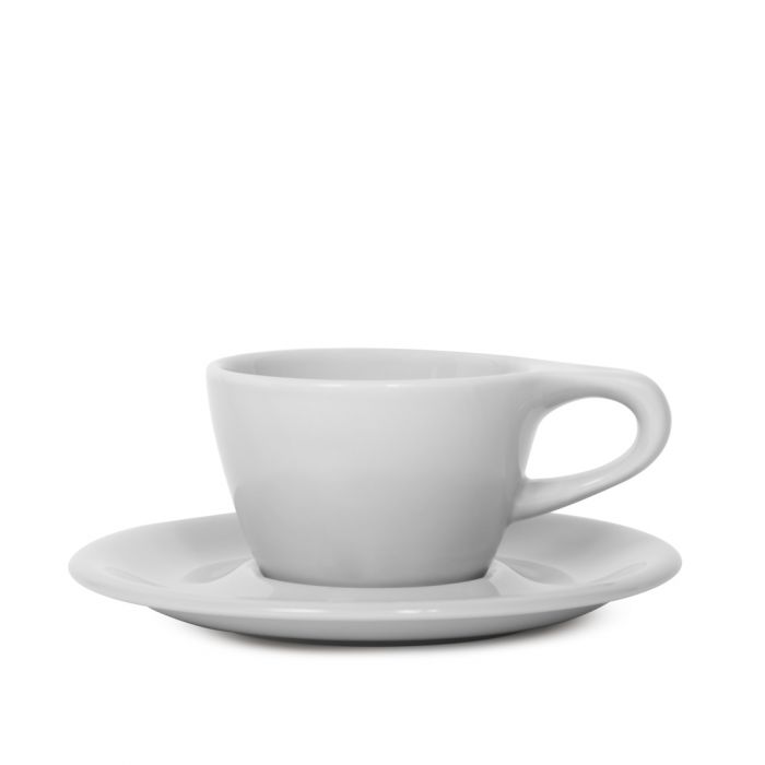 Lino Double Cappuccino Cup & Saucer - Grey (6oz/177ml)