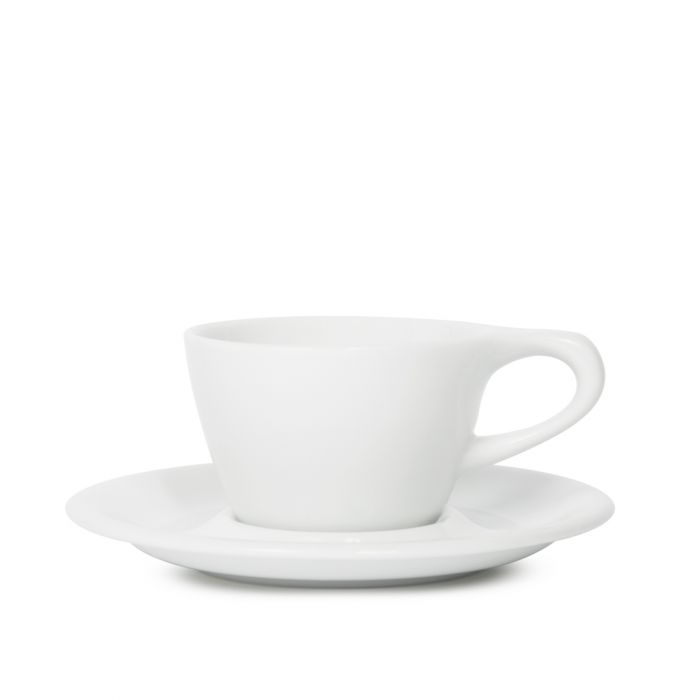 Lino Double Cappuccino Cup & Saucer - White (6oz/177ml)