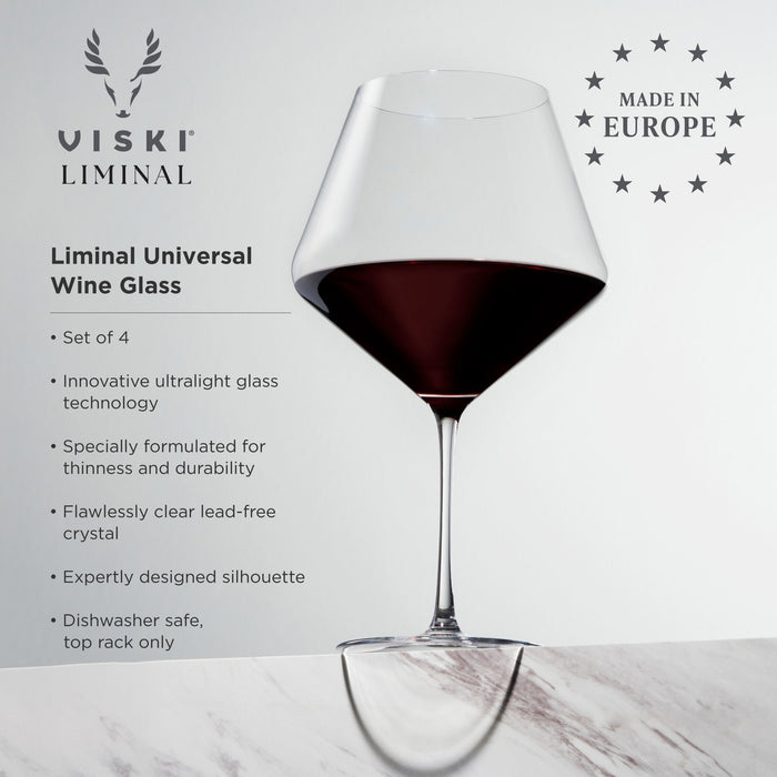 Liminal Burgundy Wine Glasses, Set of 4