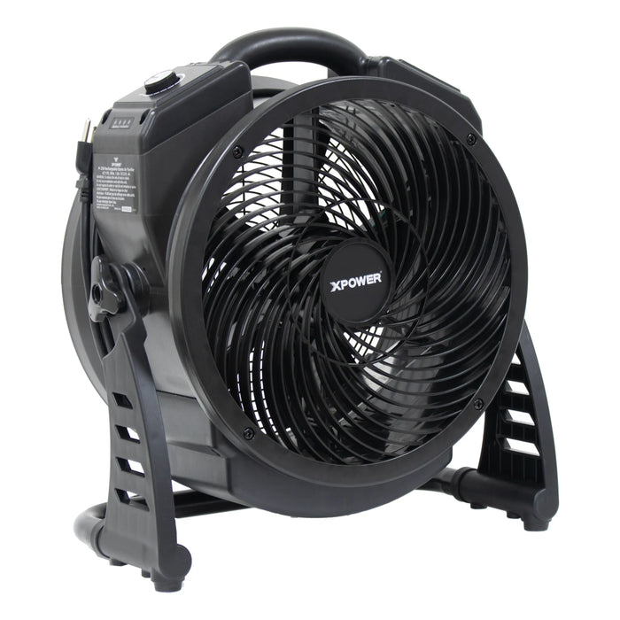 XPOWER M-25B Cordless Rechargeable Axial Air Mover with Ozone Generator - Water Damage Restoration