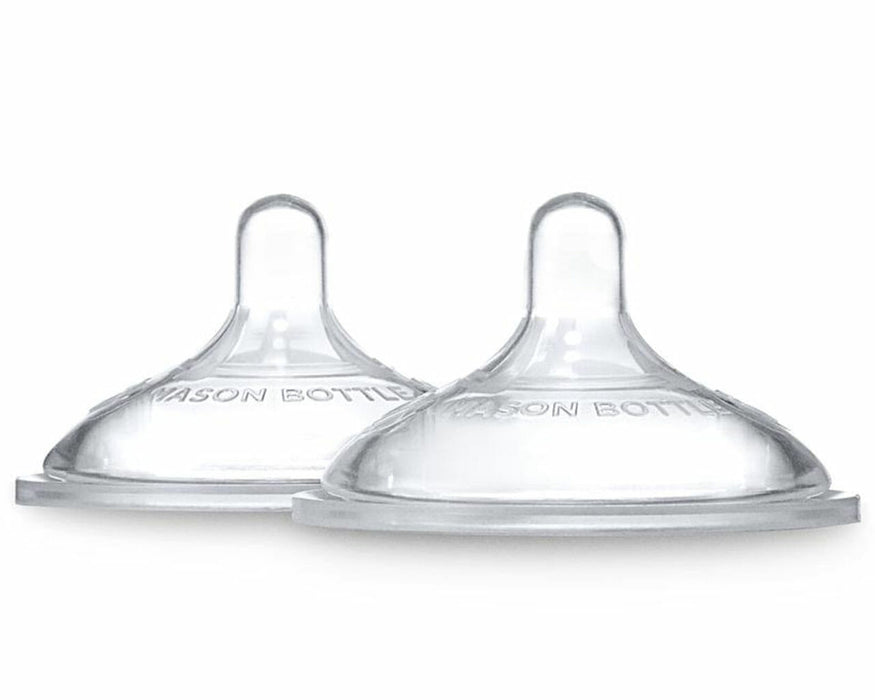 Mason Bottle Silicone Nipples for Regular Mouth Mason Jars Two-Pack