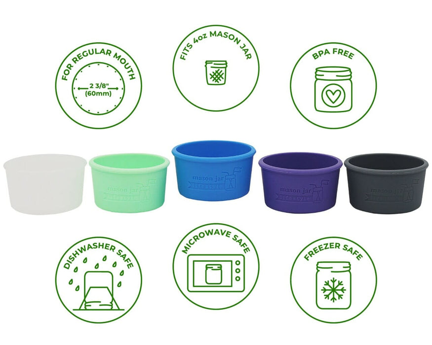 Silicone Sleeve for 4oz Mason Jars