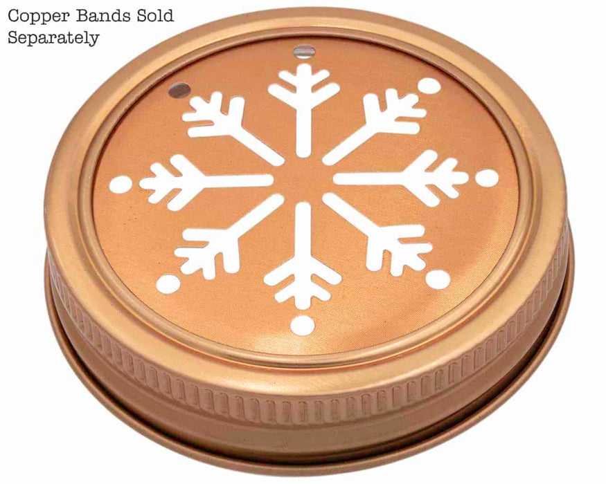 Snowflake Pattern Gold Lid Inserts for RM Mason Jars 10 Pack