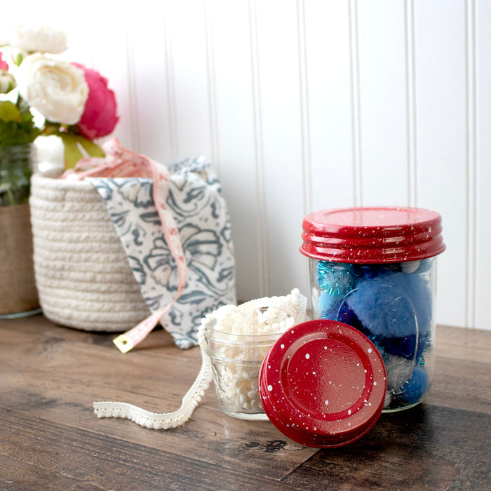 Speckled Enamel Storage Lids for Mason Jars 4 Pack
