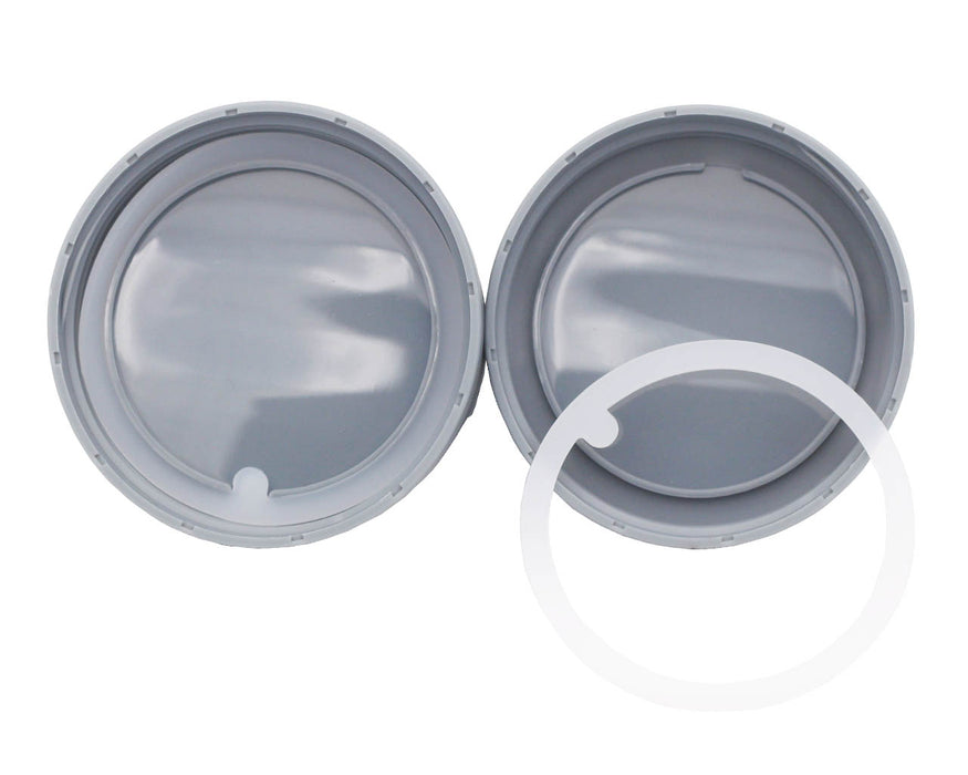 Gray Plastic Handle/Canister Lids for Regular Mouth Mason Jars 4 Pack