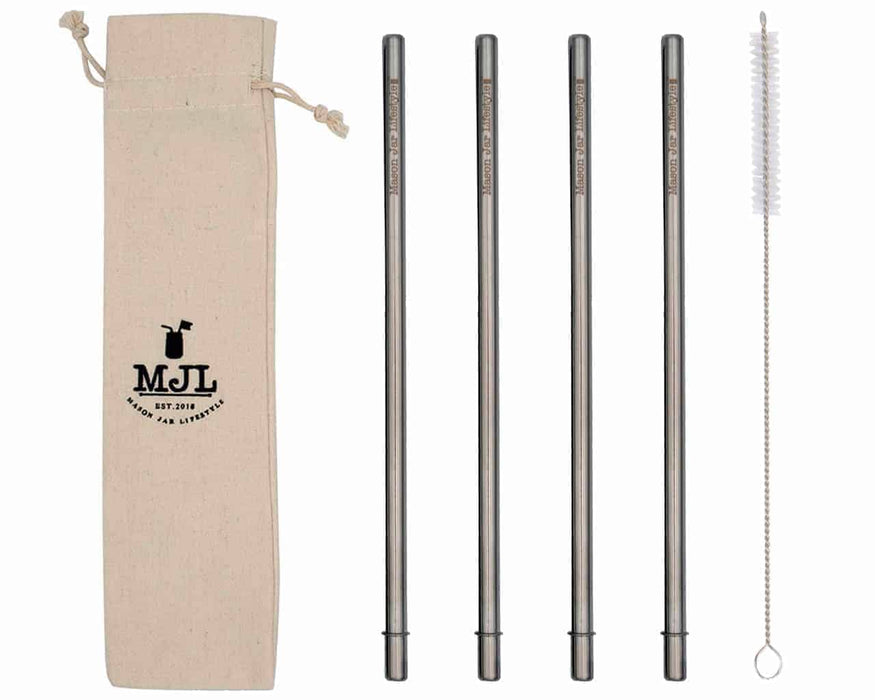 Long Safer Rounded End Stainless Steel Straw for Quart Mason Jars