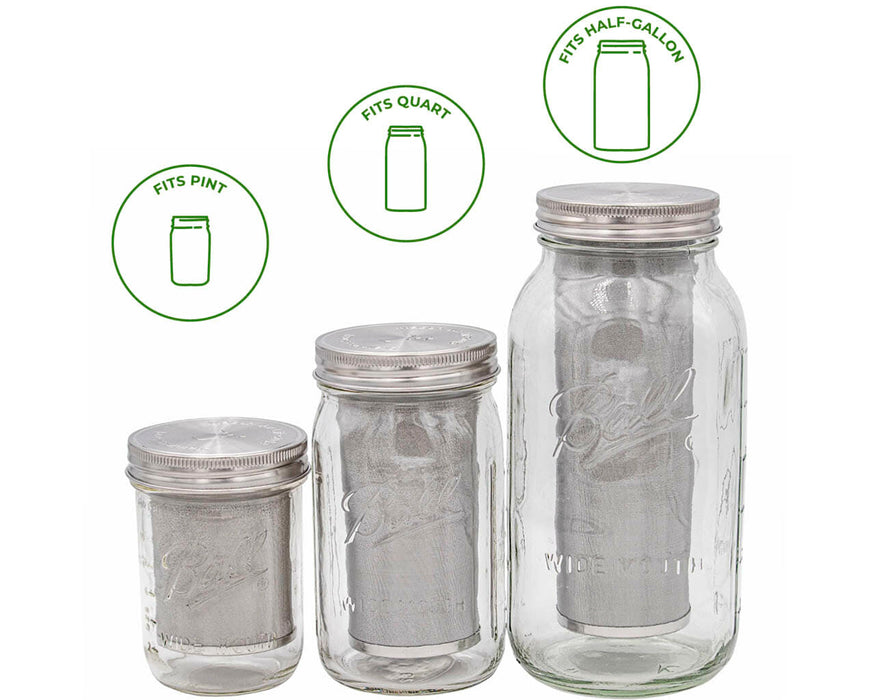 Cold Brew Coffee & Tea Maker Stainless Steel Filter With Lid for Mason Jars