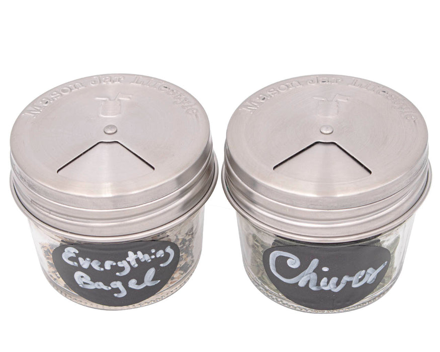 Spice Shaker Stainless Steel Lids for Mason Jars 4 Pack