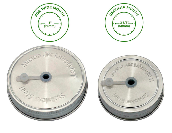 Straw Hole Tumbler Stainless Steel Lids for Mason Jars - Thumbnail 3