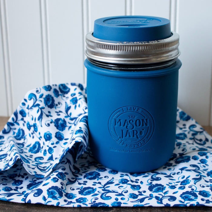 "I Live the Mason Jar Lifestyle" Silicone Laser Engraved Wide Mouth Pint Sleeve