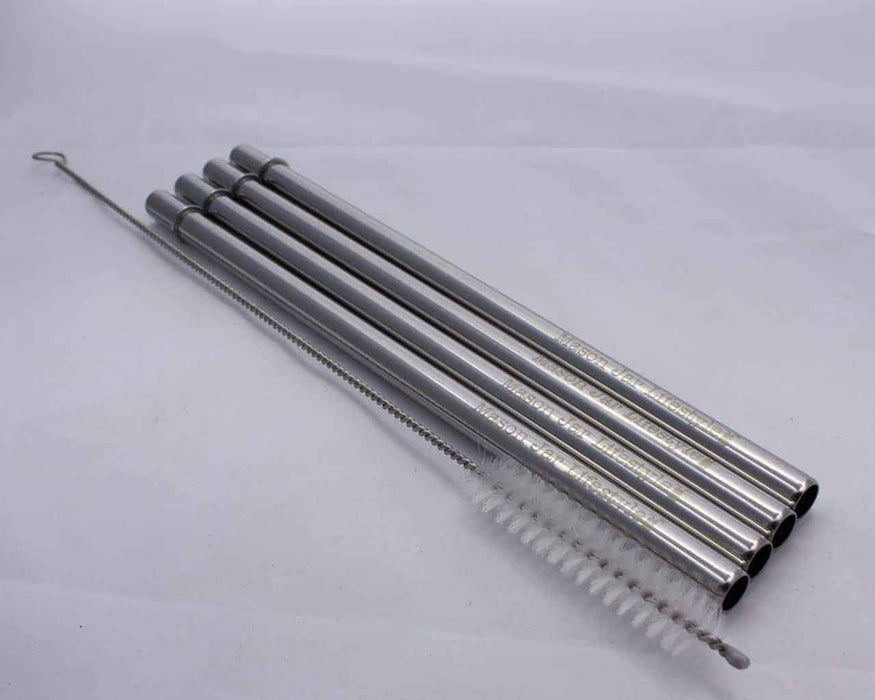 Long Safer Rounded End Stainless Steel Straw for Quart Mason Jars