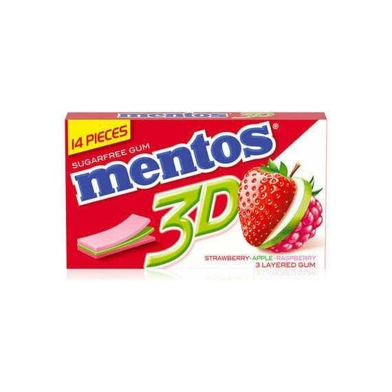 Mentos 3D Gum | Strawberry/Apple/Raspberry | 14 pcs