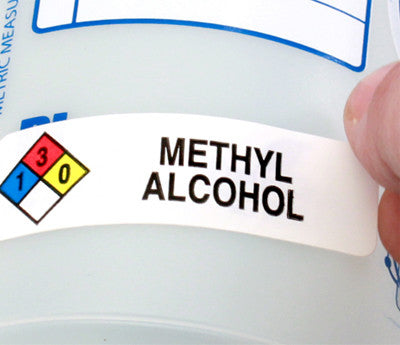 "Methyl Alcohol" HMIG Safety Labels, 0.75" x 2.5", 250/ROLL