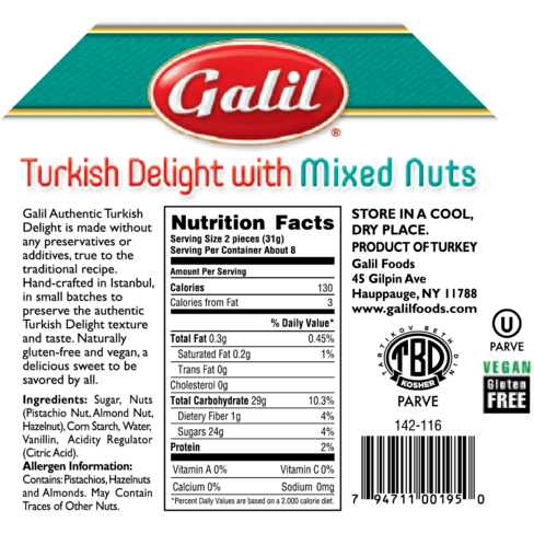Mixed Nuts Turkish Delight | Octagon | 8.8 oz | Galil