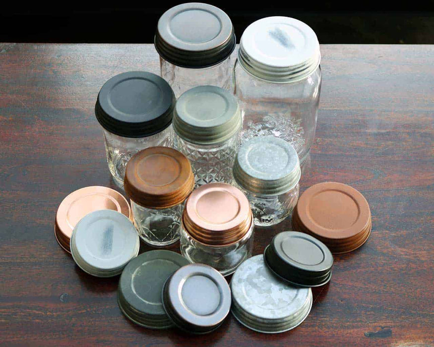 Black Vintage Reproduction Mason Jar Lids 4 Pack