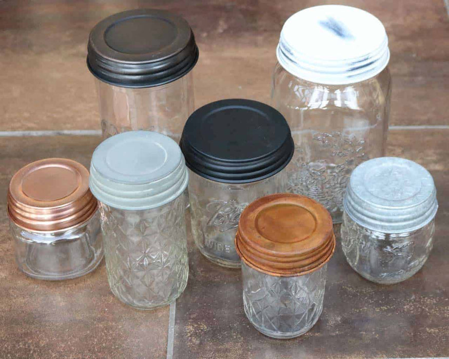 Black Vintage Reproduction Mason Jar Lids 4 Pack