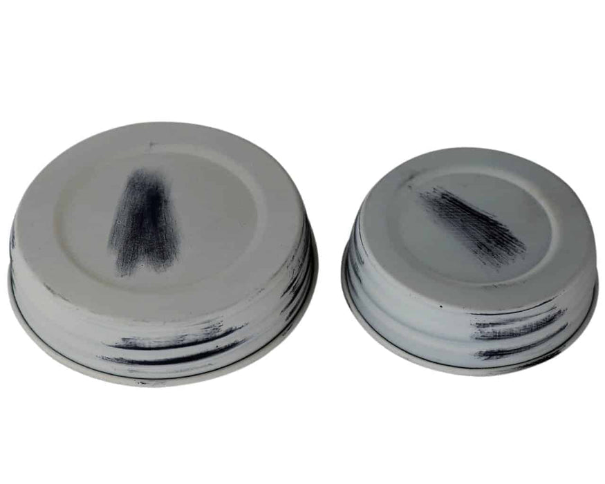Antique White Shabby Chic Mason Jar Lids 4 Pack