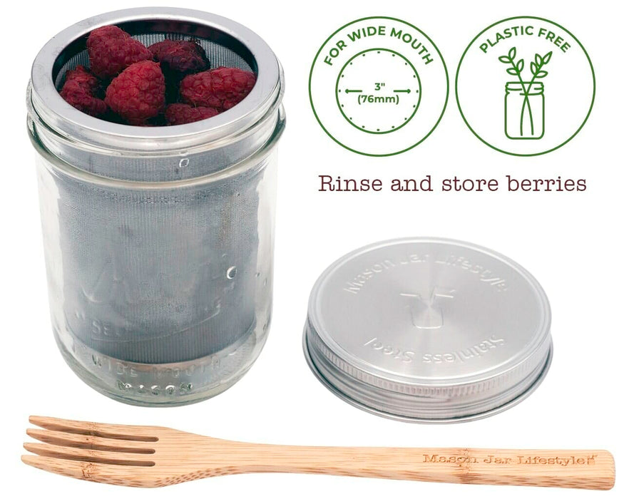 Cold Brew Coffee & Tea Maker Stainless Steel Filter With Lid for Mason Jars