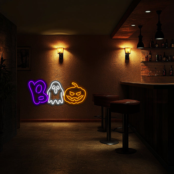 Boo Metal Neon Wall Art- LN0208
