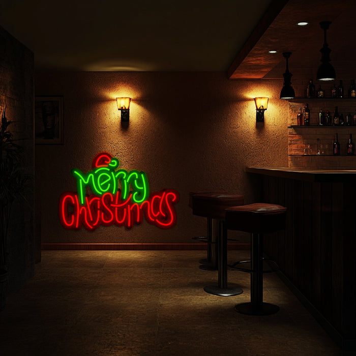 Merry Christmas Metal Neon Wall Art- LN0225