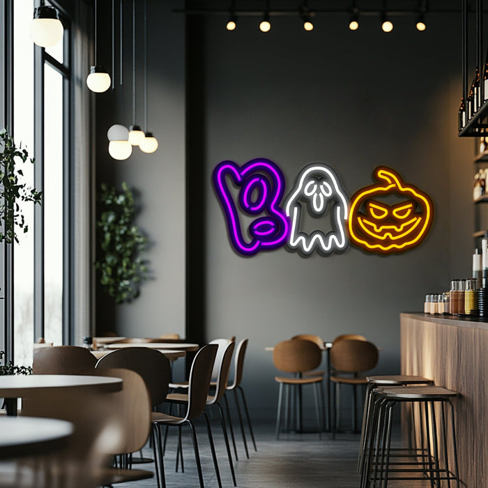 Boo Metal Neon Wall Art- LN0208