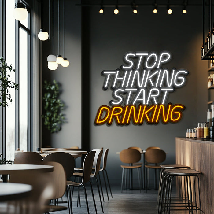 Start Drinking Metal Neon Wall Art- LN0240