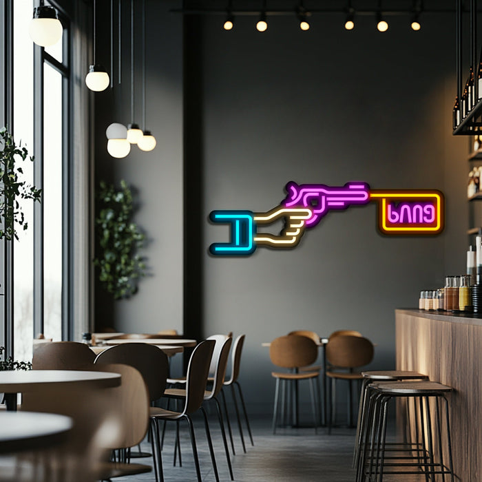BANG Weapon Metal Neon Wall Art- LN0128