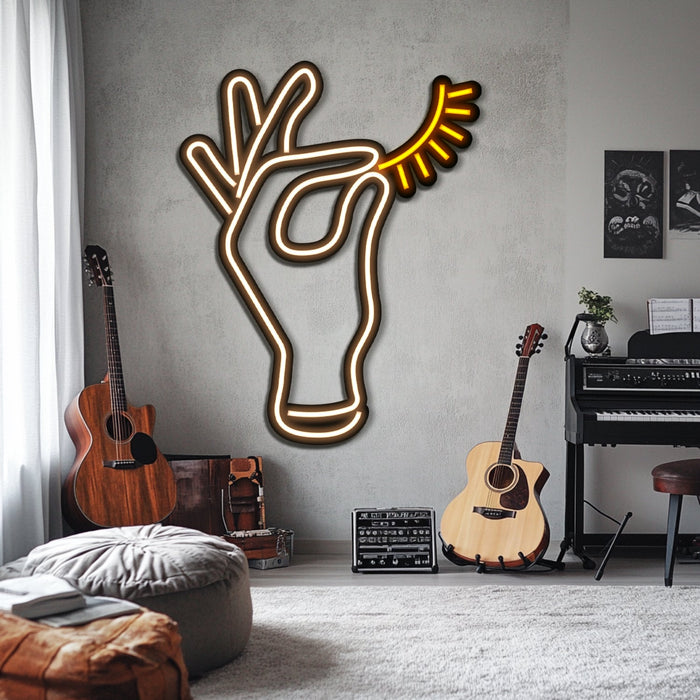 Hand Metal Neon Wall Art- LN0193