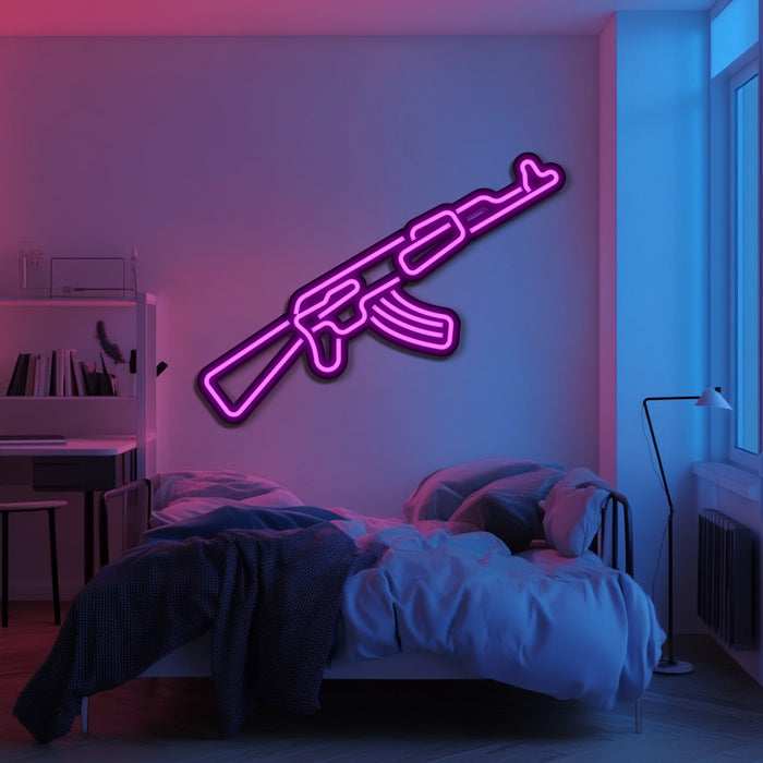 AK47 Weapon Metal Neon Wall Art- LN0123