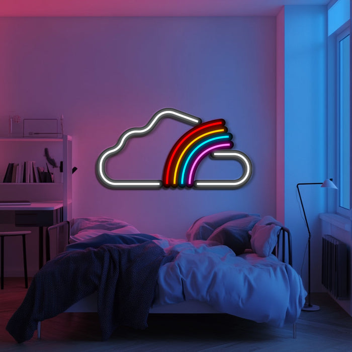 Rainbow Cloud Metal Neon Wall Art- LN0198