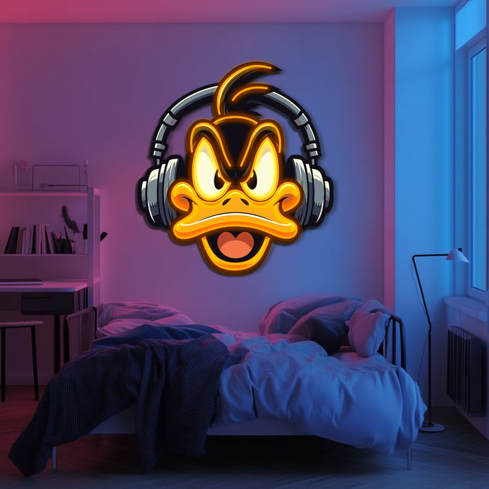 UV Printed Duffy Duck Neon Wall Art- LV0104