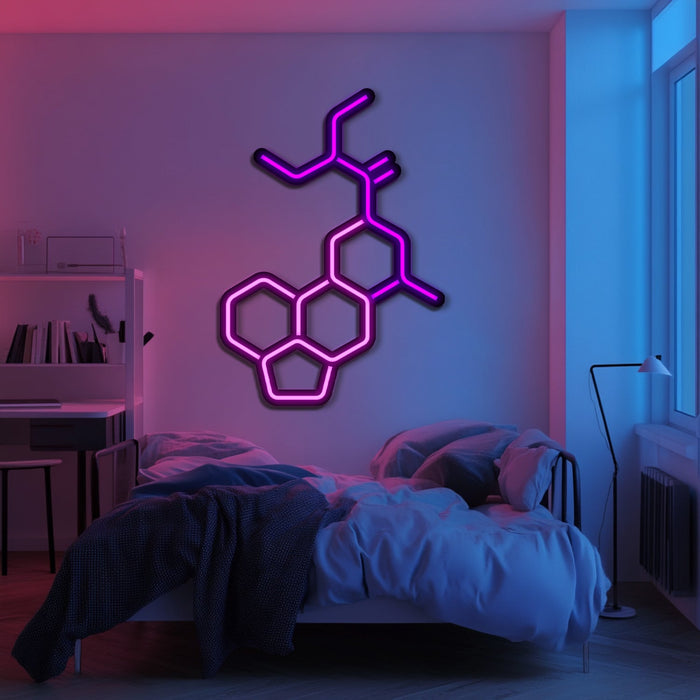 Psychedelic Molecule Metal Neon Wall Art- LN0162