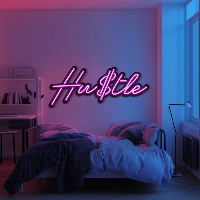 Hustle Metal Neon Wall Art- LN0235