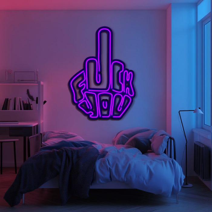 Fuck You Metal Neon Wall Art- LN0137