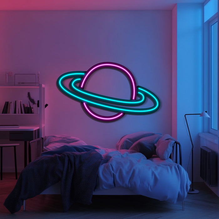 Saturn Metal Neon Wall Art- LN0199
