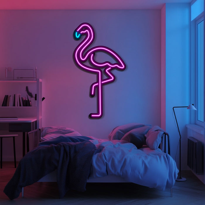 Flamingo Metal Neon Wall Art- LN0108