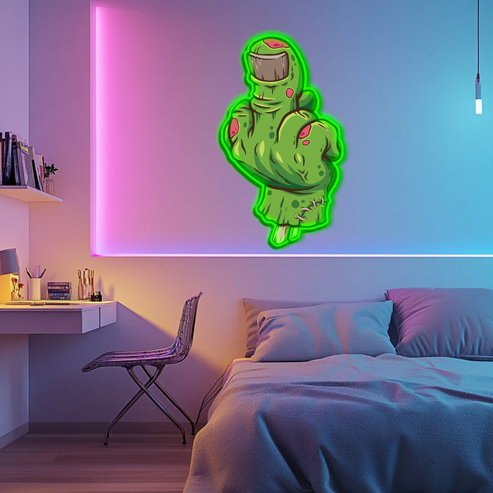UV Printed Zombie Hand Neon Wall Art- LV0098