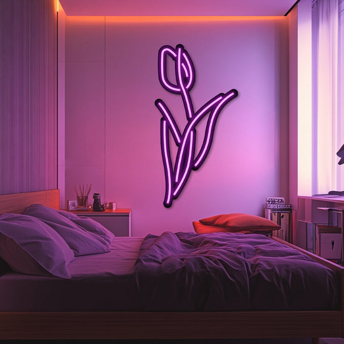 Tulip Metal Neon Wall Art- LN0171