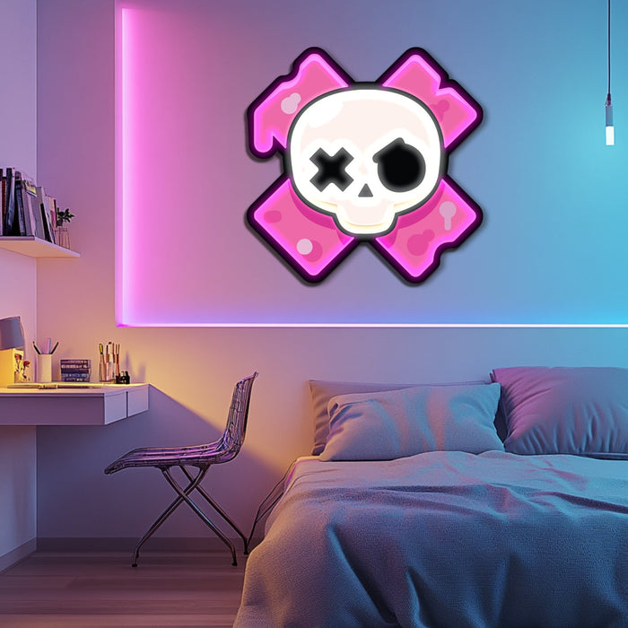 UV Printed Skull Neon Wall Art- LV0109