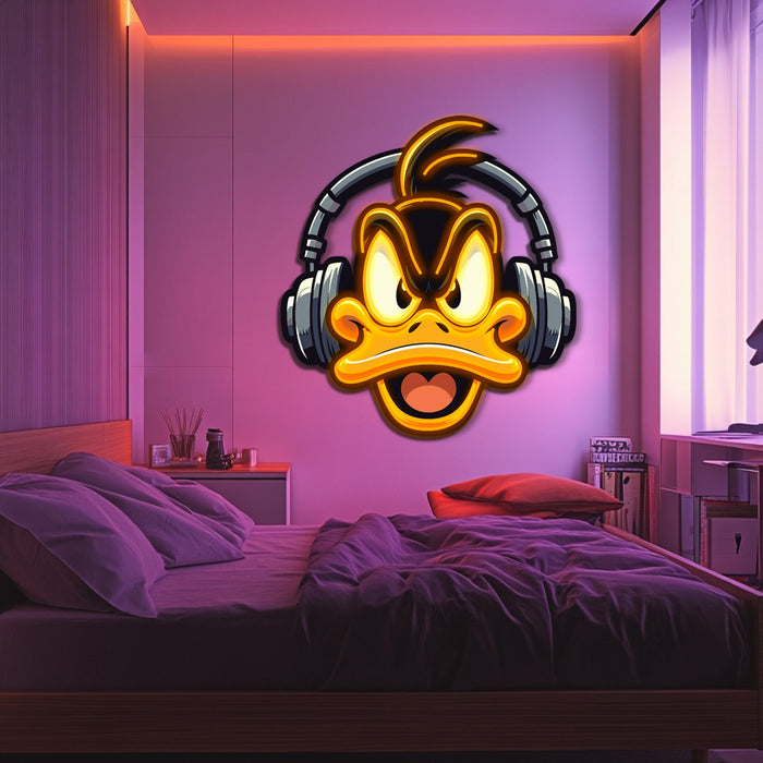 UV Printed Duffy Duck Neon Wall Art- LV0104