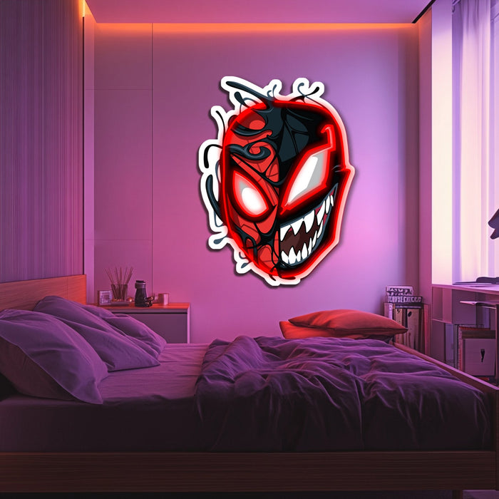 UV Printed Spider-Man Venom Neon Wall Art- LV0094