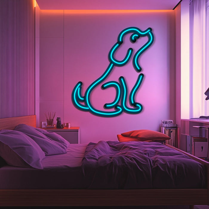 Dog Metal Neon Wall Art- LN0214