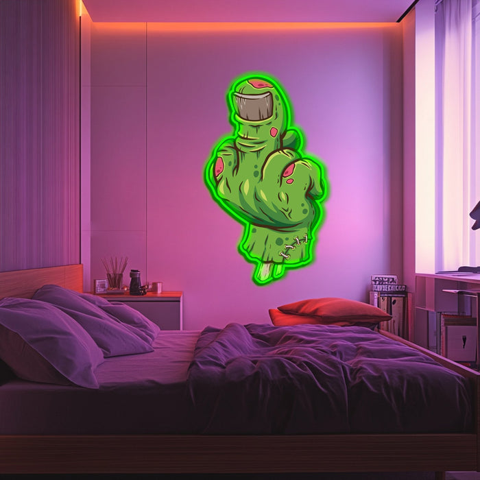 UV Printed Zombie Hand Neon Wall Art- LV0098