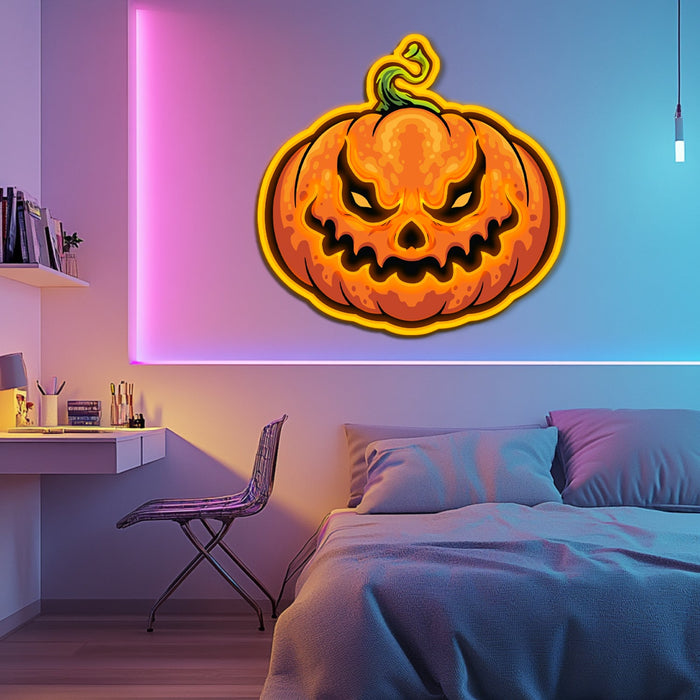 UV Printed Pumpkin Neon Wall Art- LV0106