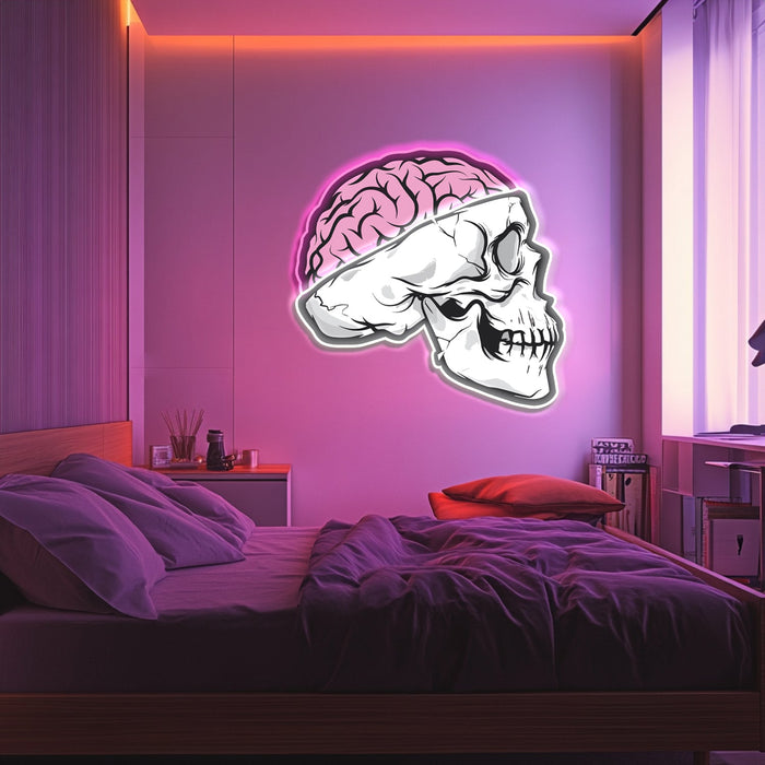 UV Printed Skull Brain Neon Wall Art- LV0097