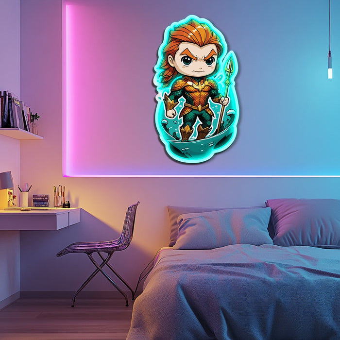 UV Printed Aquaman Neon Wall Art- LV0088