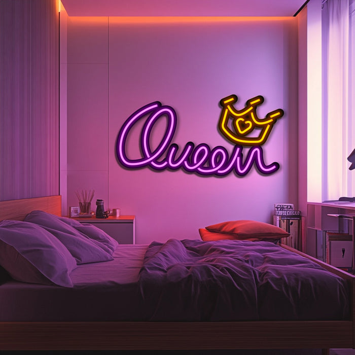 Queen Metal Neon Wall Art- LN0238