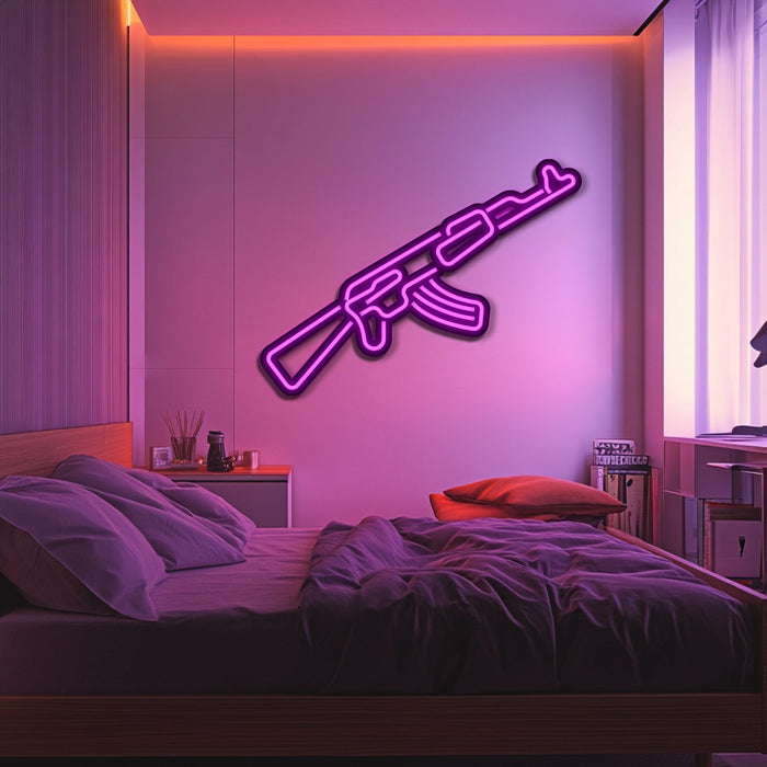 AK47 Weapon Metal Neon Wall Art- LN0123