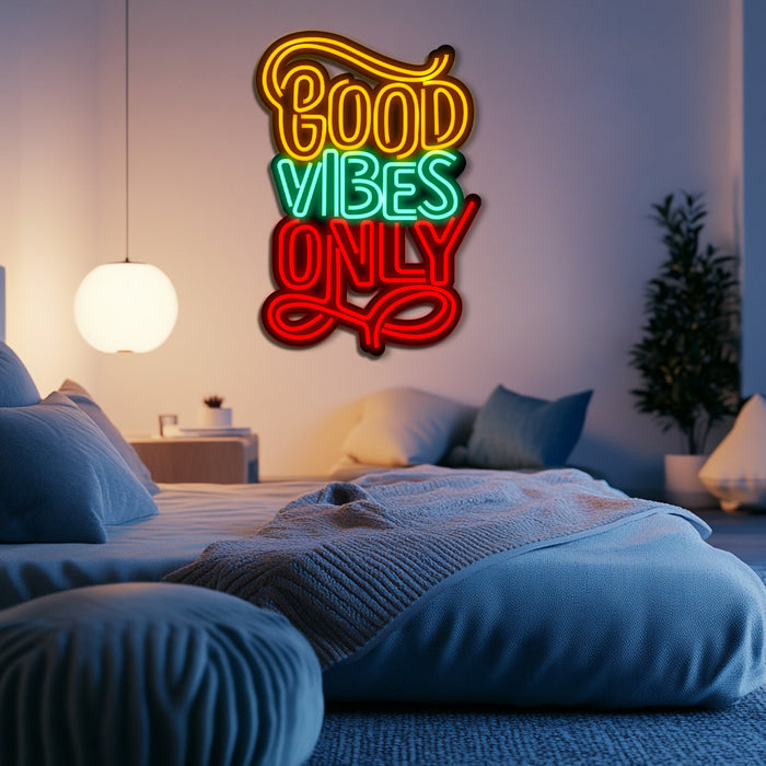 Good Vibes Only Metal Neon Wall Art- LN0139